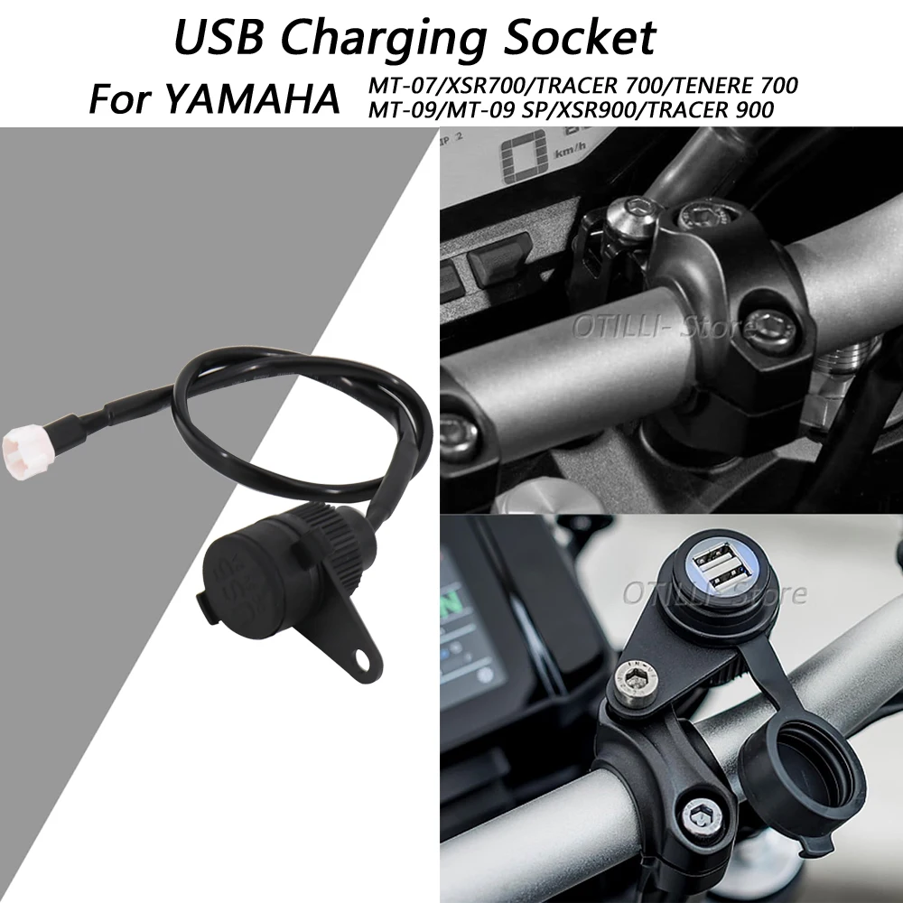 

MT-09 SP Motorcycle Accessories Dual USB Charger Plug Socket Adapter For YAMAHA MT09 2017 - 2021 XSR900 Tracer 900 MT07 XSR700