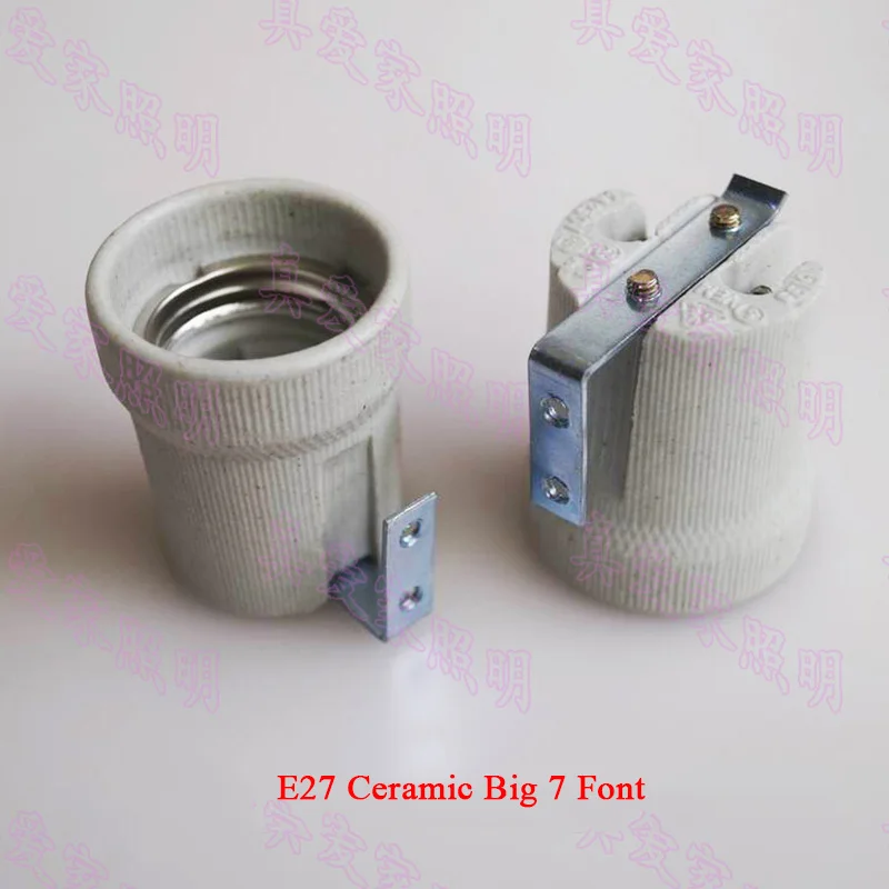 Durable High Temperature E27 Ceramic Lamp Base E27 Screw Mouth Aging Lamp Holder Horn-Type LED Light Socket for DIY Desk Lamp