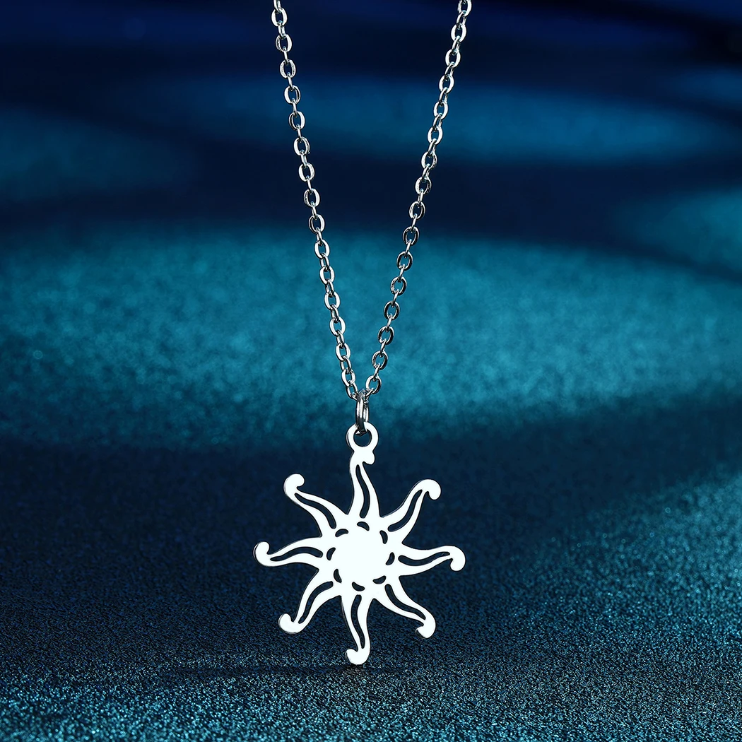 

Kinitial Sun Charm Celestial Dainty Necklaces For Women Boho Pendant Chain Jewelry Stainless Steel Couple Necklace Collier Femme