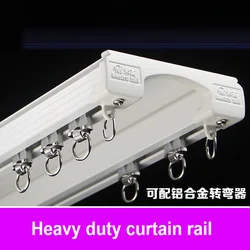 Luxurious Heavy Conjoined Rails Design Straight Curtain Tracks Wall Mount or Ceiling Installation Nano Silence Track for Home