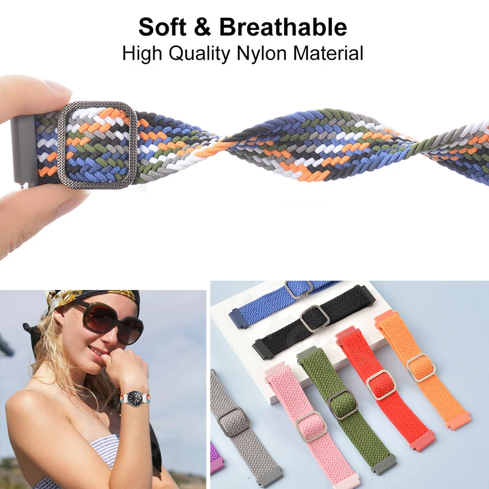 20 22mm cinturino intrecciato ad anello singolo per Samsung Galaxy Watch 46mm Gear S3 Classic Frontier sostituzione cinturino Galaxy Watch 46mm