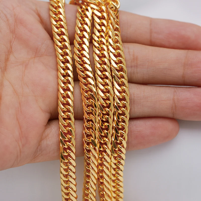 XP Jewelry -- ( 60cm*6 mm) Pure Gold Color Charming Chunky Necklaces for Men Fashion Hip Hop Jewelry Good Quality