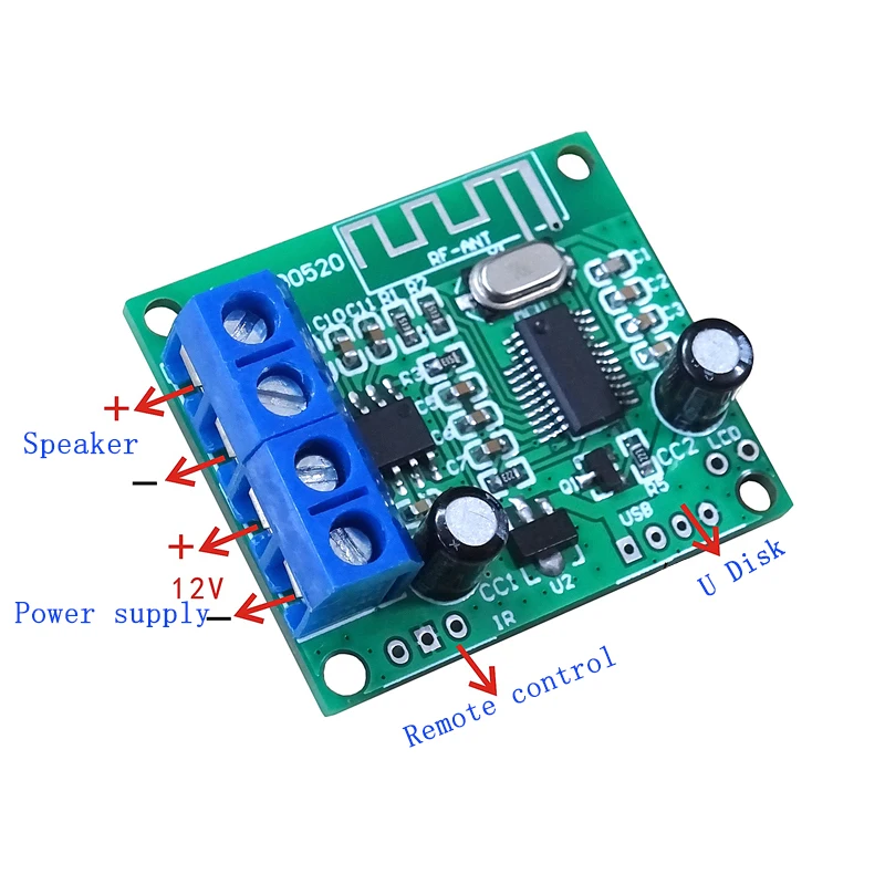 Tenghong Bluetooth 5.0 20W Mono Digital Power Amplifier Board TWS Ceiling Wall Speaker Sound Amplificador Engineering Audio AMP