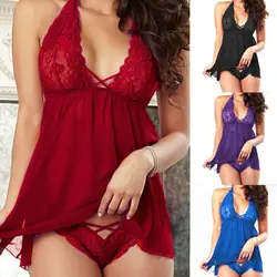 Vêtements de nuit pour femmes, sous-vêtements, string, nuisette, robe