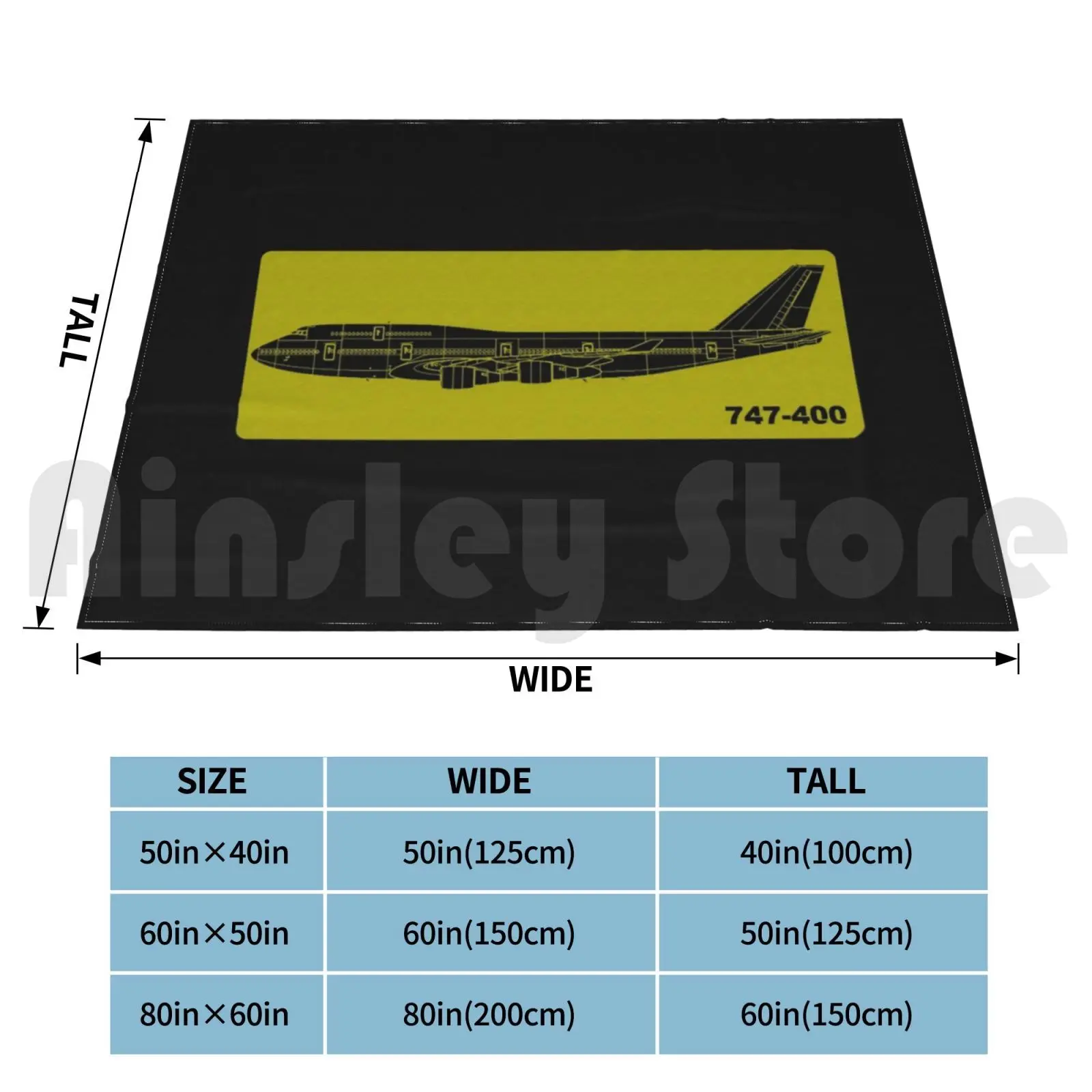 747 Stencil Blanket Fashion Custom 747 Boeing Jet Pilot Captain Aviation Aerospace Engineering Airbus Lockheed