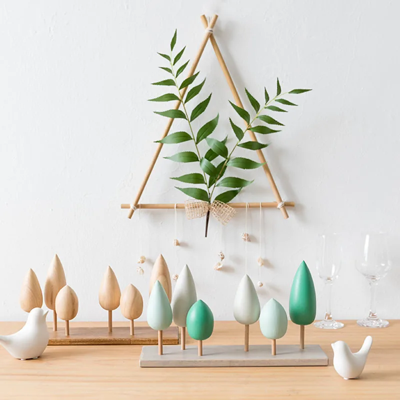 

Home Decoration Accessories Nordic Small Ornaments Creative Tree Children's Living Room Desk Wooden Crafts Adornos Para Casa