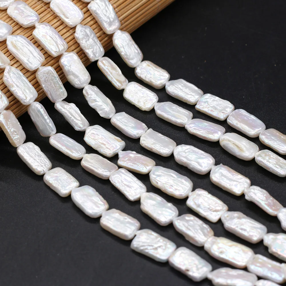 

Natural Baroque Freshwater Pearl Bead Rectangle Loose Bead for Making Jewelry Necklace Bracelet Size 8x17-9x18mm Length 36CM