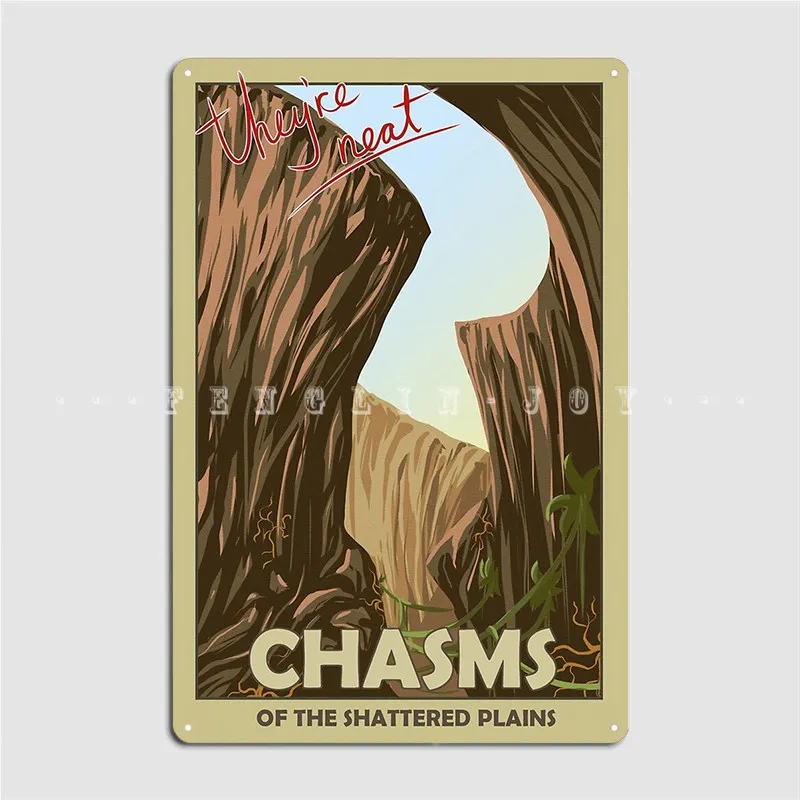 

Настенная картина Chasms Of The Shattered Plains Travel Metal Sign, Настенная картина для паба, гаража, создание оловянного знака, плакат