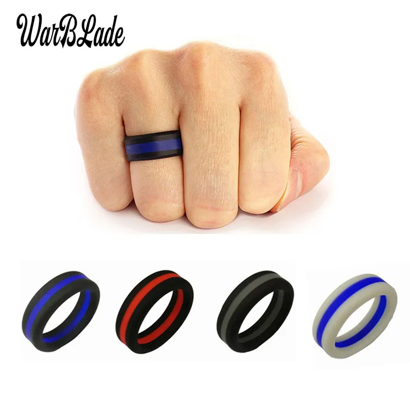 100Pcs Three Layered Two Color Silicone Ring Engagement Hypoallergenic Crossfit Flexible Rubber Finger Rings For Men Women Gift