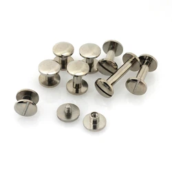 10pcs Cupronickle Binding Chicago Screws Nail Stud Rivets Arc Head For Photo Album Leather Craft Belt Wallet Fasteners 10mm Cap