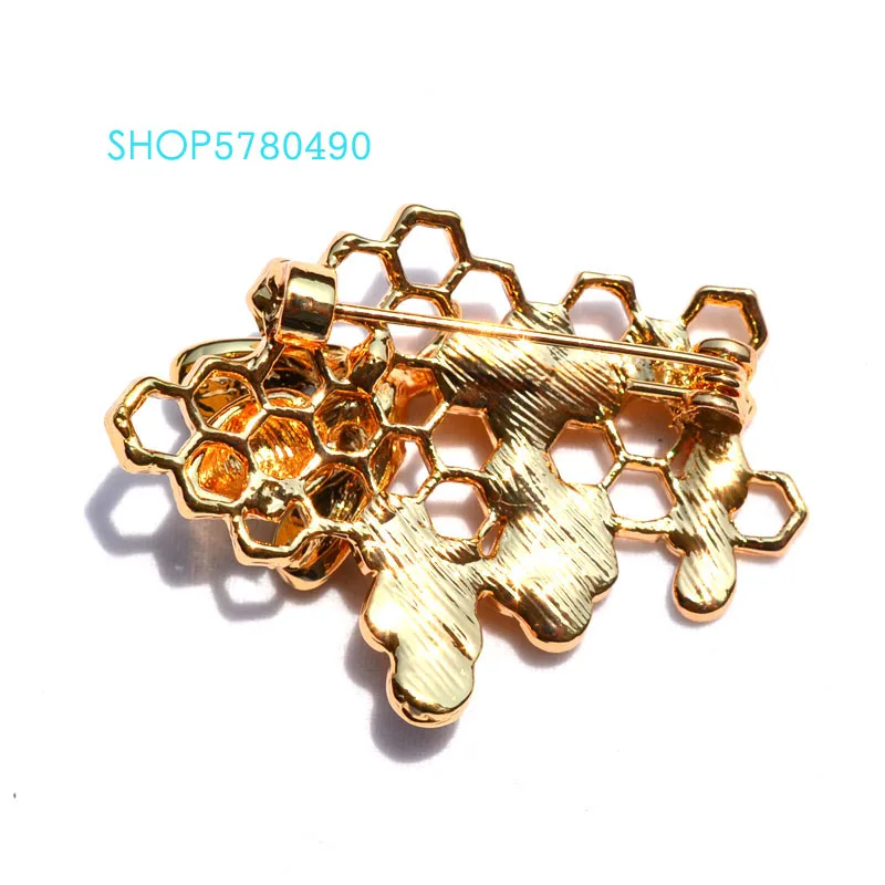 Trendy Breast Pin Honeybee Brooch for Women Gold Color Rhinestone Bee Brooch Coat Cute Garments Lady Gifts Fashion Jewelry