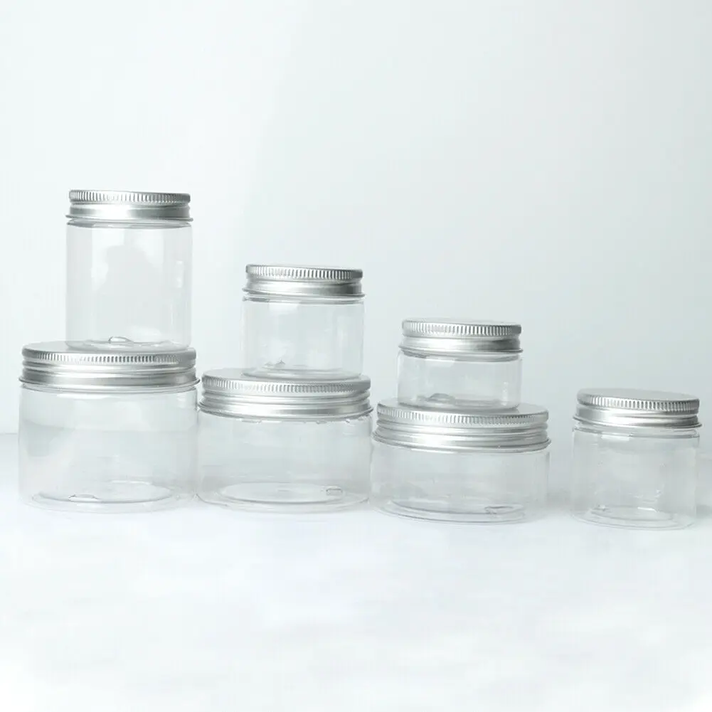 PET Clear Round Wide-mouth Plastic Jars Empty Cosmetic Box Food Storage Container Bottle 30ml 50ml 60ml 80ml 100ml 120ml 150ml