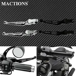 Motorcycle Brake Clutch Levers Black/Chrome For Harley Dyna Super Glide Softail FXSB Sportster XL1200 883 Touring Street Glide