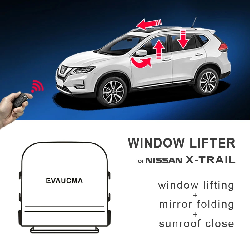 Auto Power Window lifter+mirror folding system+sunroof close for Nissan X-trail  window Closer Car Accessories for Xtrail T32