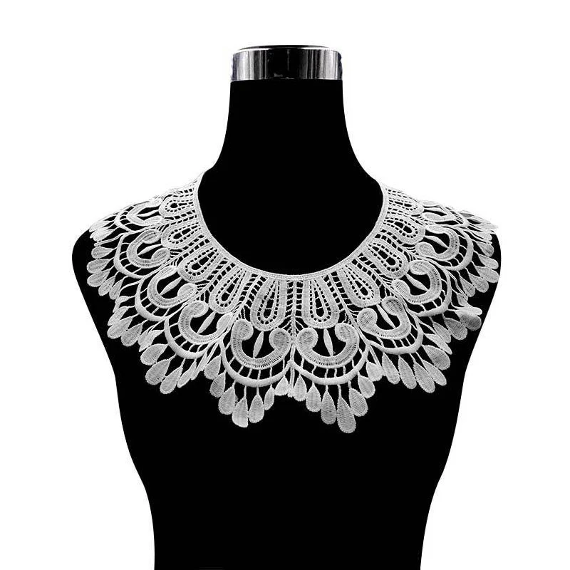 Hollow Lace Fake Collar High Quality Fabric Embroidered Neckline For Women Diy Dresses Applique Neckline Sewing Collars