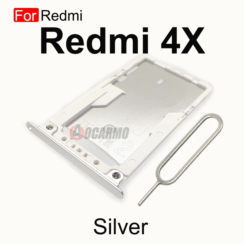 Aocarmo Nano Dual Sim Card Tray TF SD Card Slot Holder per Xiaomi Redmi 4X / Note 4X Note4X parte di ricambio