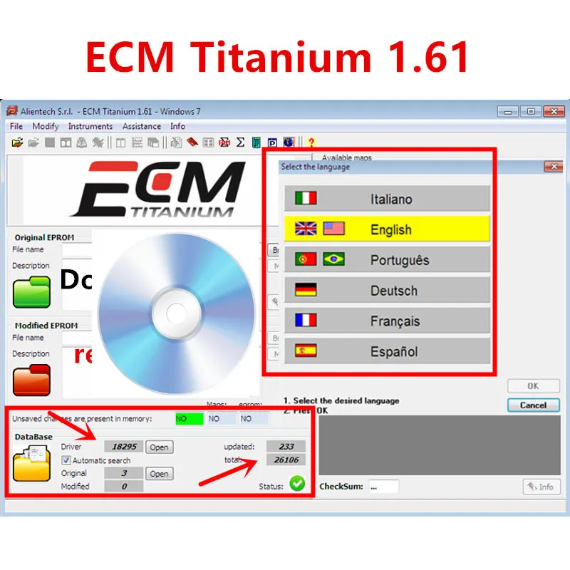 2024 hot ECM TITANIUM 1.61 With 18259+ Driver ECM 26000 Drivers for ecu tool