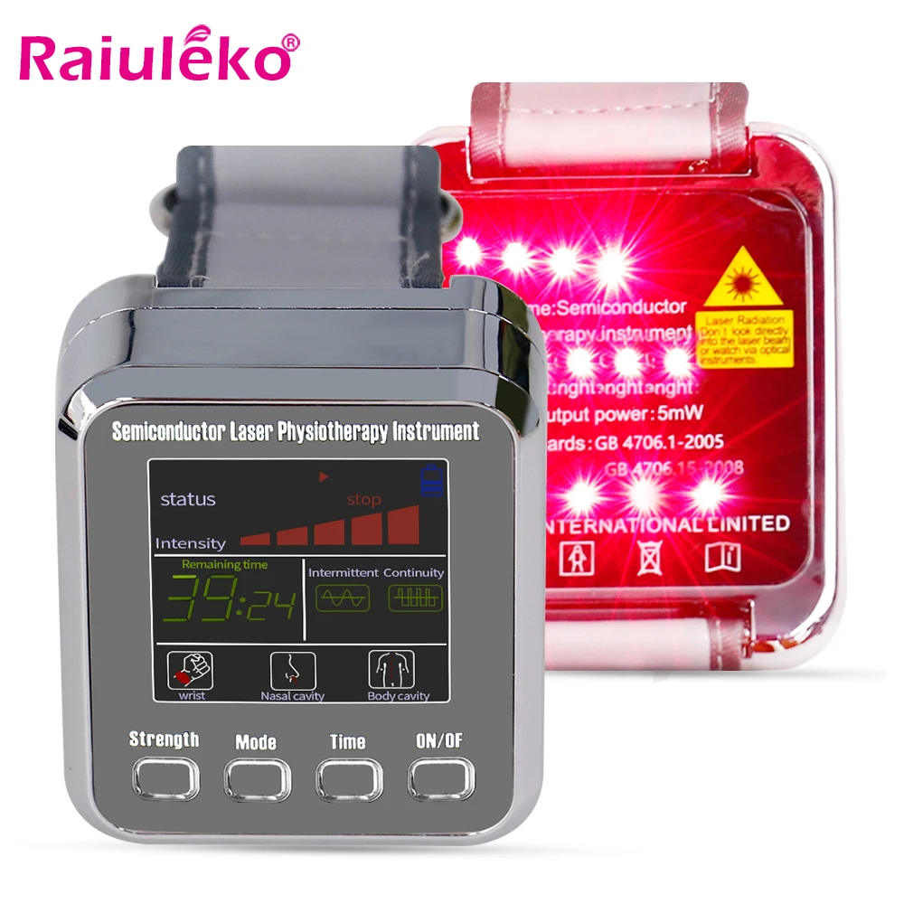 Laser Physiotherapy Wrist Diode LLLT For Diabetes Hypertension Treatment 12 Laser Diabetic Watch Laser Sinusitis Therapy Watch