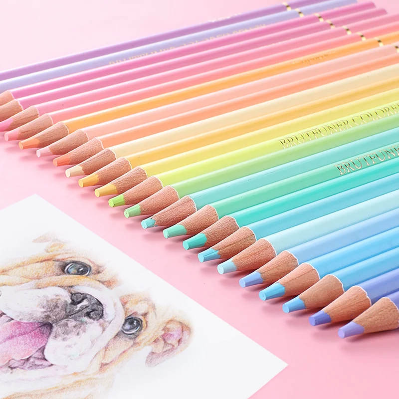Brutfuner Macaron 12/24/50/72 Farben Professionelle Pastell Öl Buntstifte Färbung Zeichnung Bleistifte Candy Farbe Bleistift Liefert – Detail 14