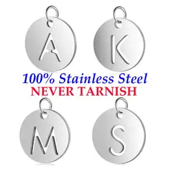 10 Pieces Stainless Steel Initial Name A-Z Letters Charm Wholesale AAAAA Quality Pendants Never Tarnish DIY Jewelry Charms