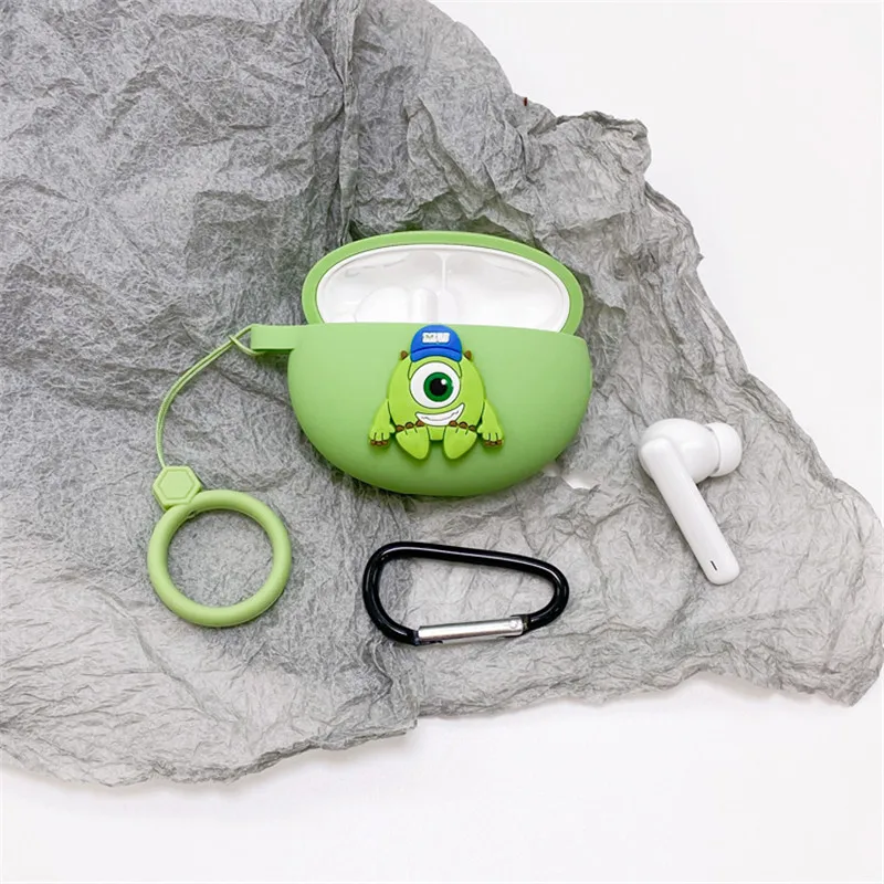 الكرتون ديزني سماعة سيليكون غطاء القضية لهواوي Freebuds 4i سماعة حامي شل اكسسوارات ل Freebuds 4i مع هوك