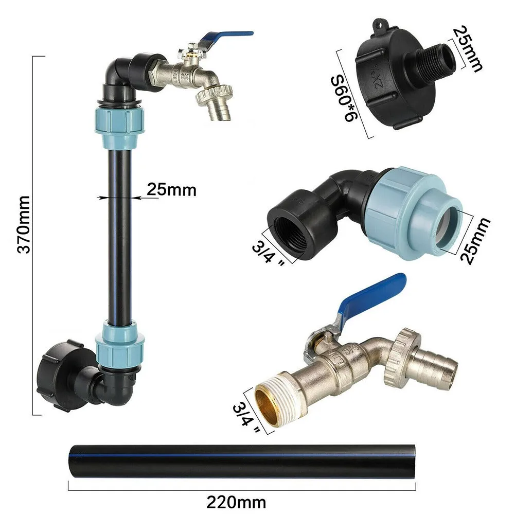 IBC Adapter S60x6 gęsiej szyi z 3/4 \