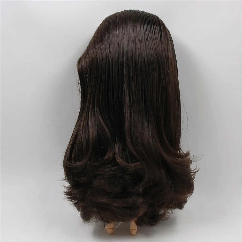 ICY Blyth Doll Wig Hair RBL scalp and dome Dark brown long hair for custom doll DIY accessory