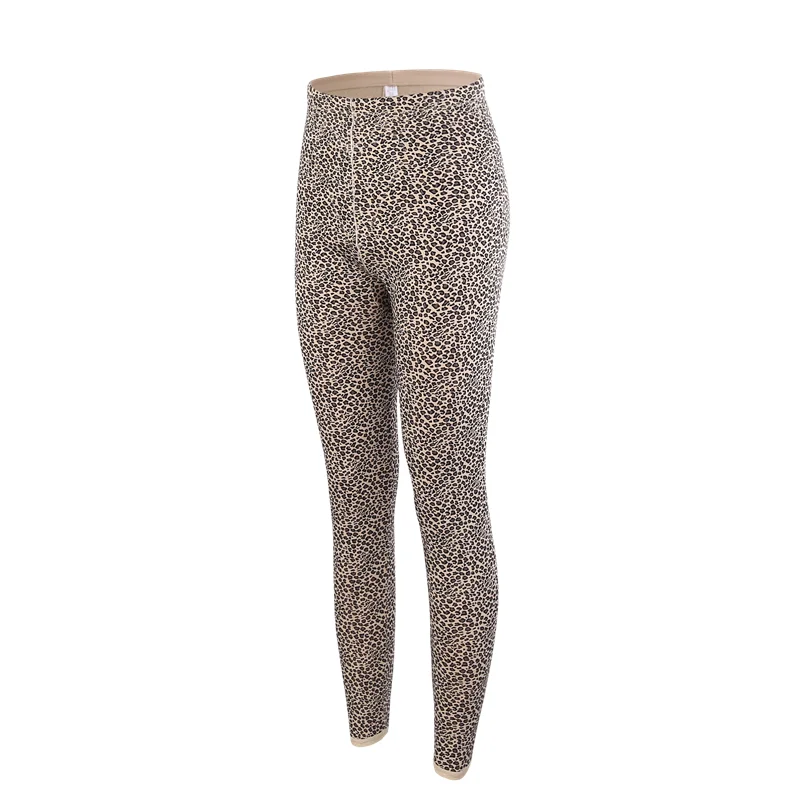 

Thermo Boby Thermal Underwear Leopard Lingeries Womens Thermal High Waist Long John Shapewear Pants