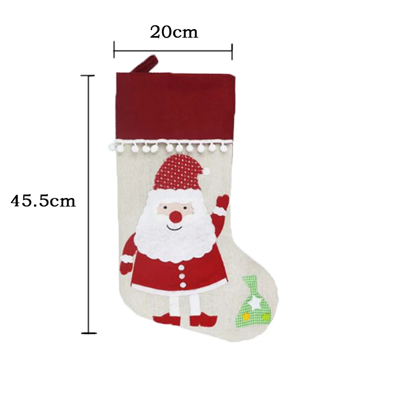 Lot de 20 pièces de sac cadeau de noël, nouvel an, bonhomme de neige, décor de pin, chaussette, pendentif suspendu de Festival à la maison, ornement de noël pour enfants