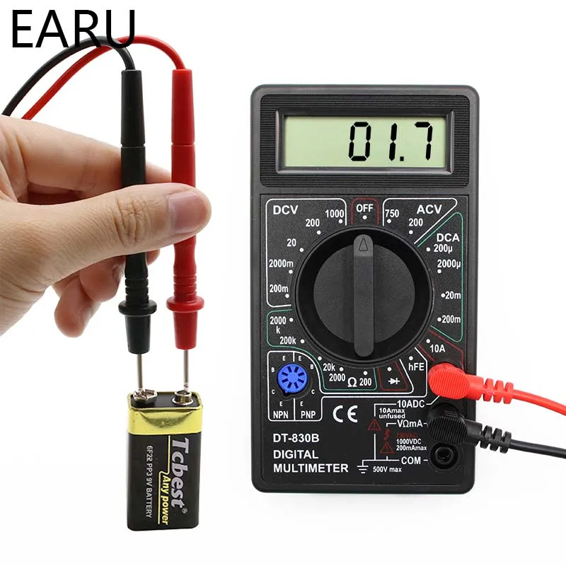 1SET LCD Digital Multimeter AC/DC 750/1000V Digital Mini Multimeter probe For Voltmeter Ammeter Ohm Tester Meter Voltage Current