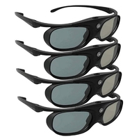 RISE-4 PCS Active Shutter 3D Glasses for DLP Link Compatible 96-144HZ with Optama /Acer/BenQ /ViewSonic/XGIMI DLP Link Projector