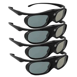 RISE-4 PCS Active Shutter 3D Glasses for DLP Link Compatible 96-144HZ with Optama /Acer/BenQ /ViewSonic/XGIMI DLP Link Projector