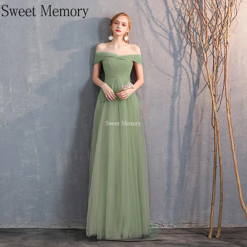 Robe de Soirée Longue Verte sur Mesure pour Femme, Tenue de Mariage en Tulle à Lacets