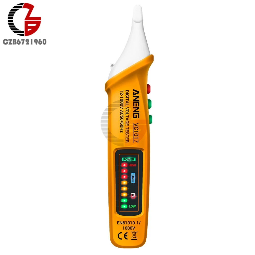Imagem -03 - Indicador Elétrico sem Contato Tomada de Parede Tomada de Alimentação ac Sensor de Tensão Detector Testador Caneta Luz Led Voltímetro Vc1017 121000v