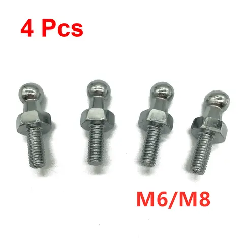 4Pcs 10mm M8/M6 범용 자동차 부츠 보닛 가스 스트럿 엔드 피팅 커넥터 볼 핀 조인트 밸브 나사