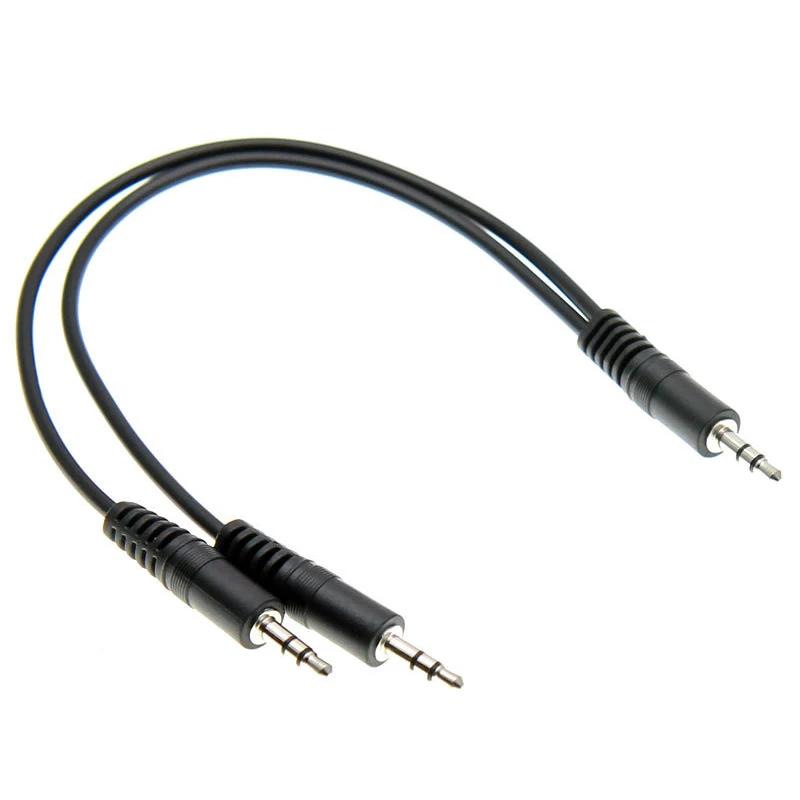 

3.5mm Audio Cable 1 to 2 Splitter 3.5MM Jack Male To Male Black Headphone Auxiliary Cord Stereo Audio Cable