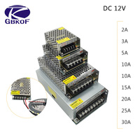 DC 12V LED strip driver Power Adapter 1A 2A 3A 5A 10A 15A 20A Switch Power Supply AC110V-220V 24V Transformer Power 60W 78W 120W