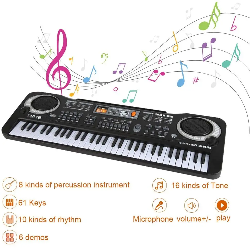 61 Key Keyboard Piano For Kids,Children Portable Electric Organ,Music Electronic Keyboards Piano Educational Toy For Boy Girls