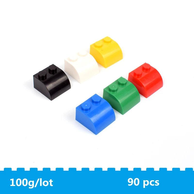 

100g/lot High brick Half inclined surface 2 hole block Compatible with KNOWN BRAND Educational Toy Multicolor