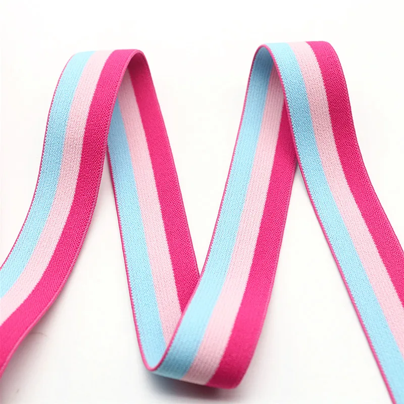 5m Striped Elastic Band 25mm Color Flat Elastic Rope Elastic Trousers Waistband Craft Supplies Clothing Sewing Accessories