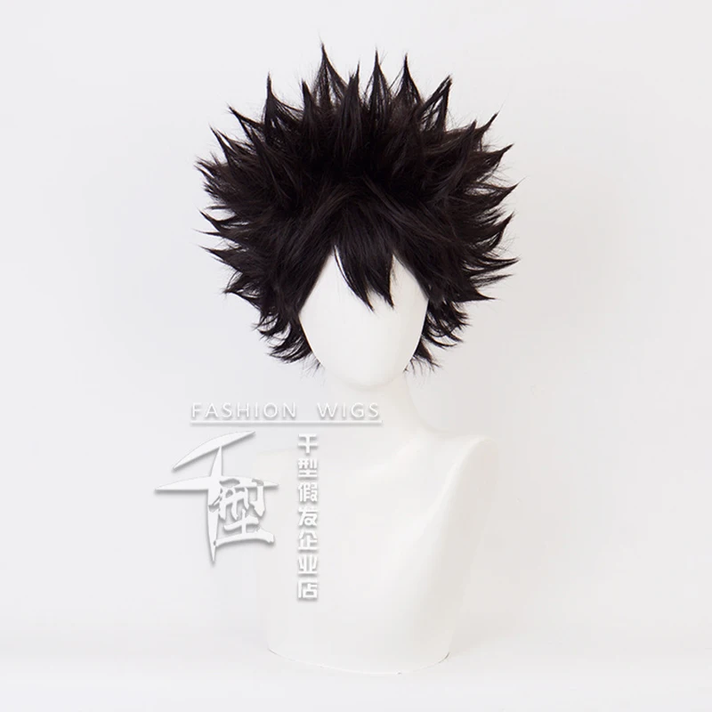 Anime Haikyuu!! Fukurodani Akaashi Keiji Wig Cosplay Costume Heat Resistant Synthetic Hair Men Women All-match Black Short Wigs