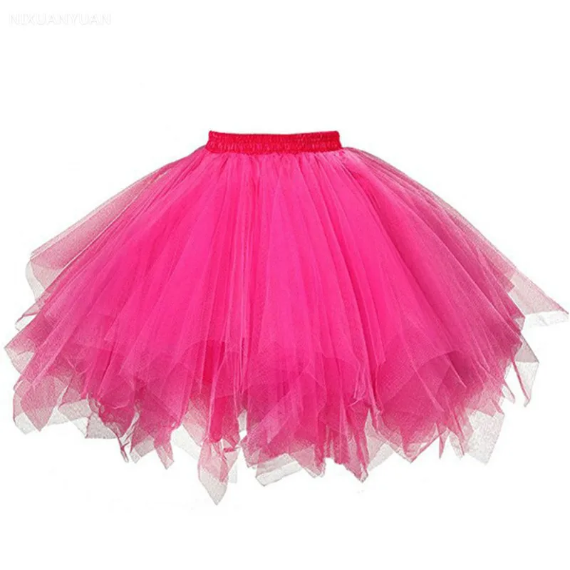 2023 Short Petticoat Tulle Skirts Womens Elastic Stretchy Layers Summer Adult Tutu Skirt Underskirt Rockabilly