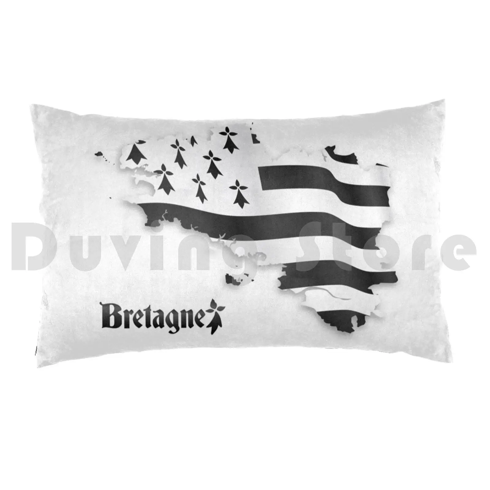 Bretagne United Flag Map Pillow Case Printed 50x75 Bretagne Breizh Breton Map Brittany France Flag Drapeau