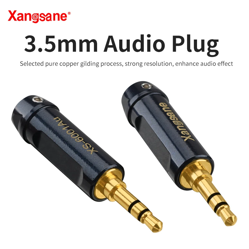 Xangsane-cable auxiliar para auriculares, conector de audio de cobre puro chapado en oro de 3,5mm a línea de grabación, XS-6001Au, 2 piezas, 4 piezas