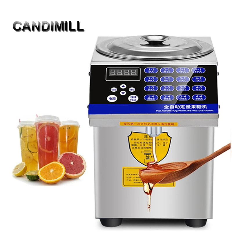 CANDIMILL Automatic Fructose Dispenser Syrup Sugar Dispenser 7L Quantitative Fructose Filling Machine 16 Grid 220V