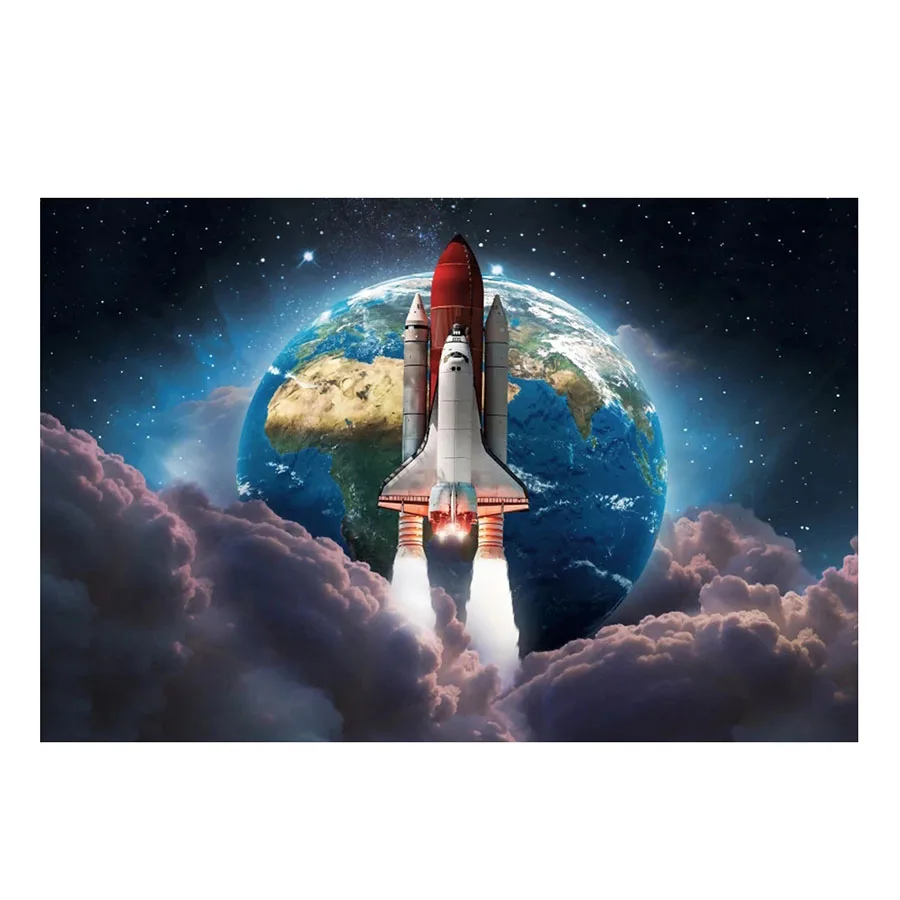 Full 5D Diamond Painting Earth Rocket launching DIY Diamond Embroidery Cross Stitch Mosaic Crystal Home Decor Gift