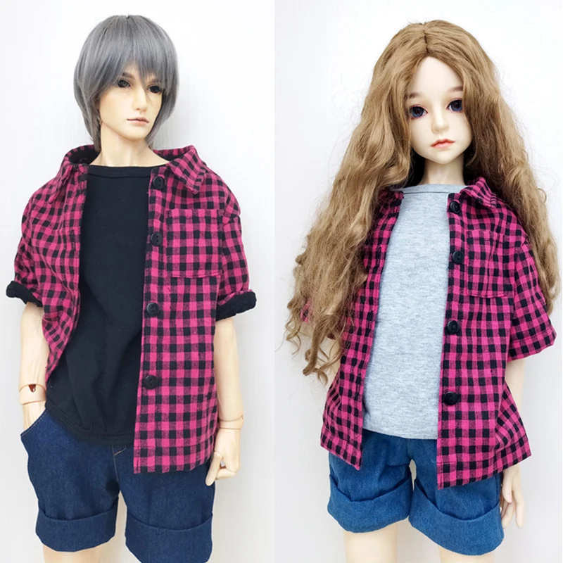 Clothes For 1/3 1/4 1/6 Doll Fashion Casual Plaid Shirt For BJD Dolls Handmade Dolls Accessories boys girls toys gifts doll