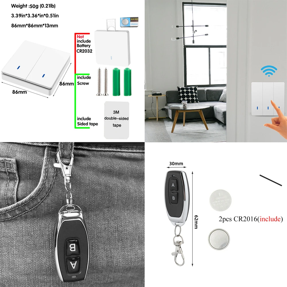 EU Universal 433MHz Smart Socket Wall Embedded Plug with Wireless Remote Control Wall Switch for Light Home Electronic ON OFF