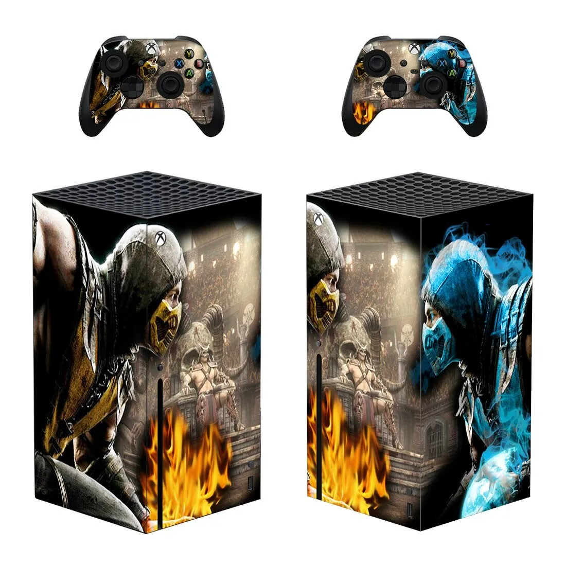 Mortal Kombat Skin Sticker Decal Cover for Xbox Series X Console and 2 Controllers Xbox Series X Skin Sticker Vinyl