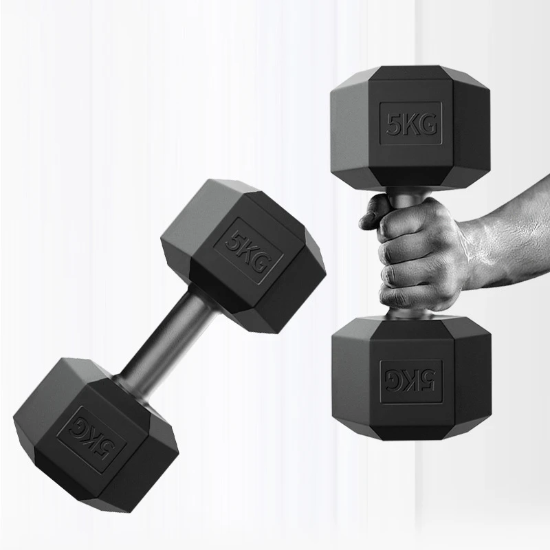 Hex Dumbbell Weights Hexagonal Rubber Chromed Fixed Non-slip  Fitness Equipment Home Gym Arm Muscle Biceps Triceps Workout Tools